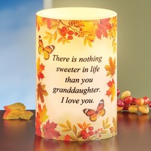 Fall Autumn Butterfly Floral Granddaughter Flameless LED Pillar Flicker ... - $21.61