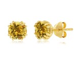6mm Women&#39;s Earrings .925 Gold Plated 379109 - $29.00