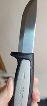 Swedish MorakNiv Fixed Blade Carbon Knife with Plastic Sheath image 5