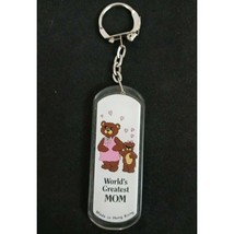 Vintage World&#39;s Greatest Mom Teddy Bear Key chain Hong Kong - £4.99 GBP