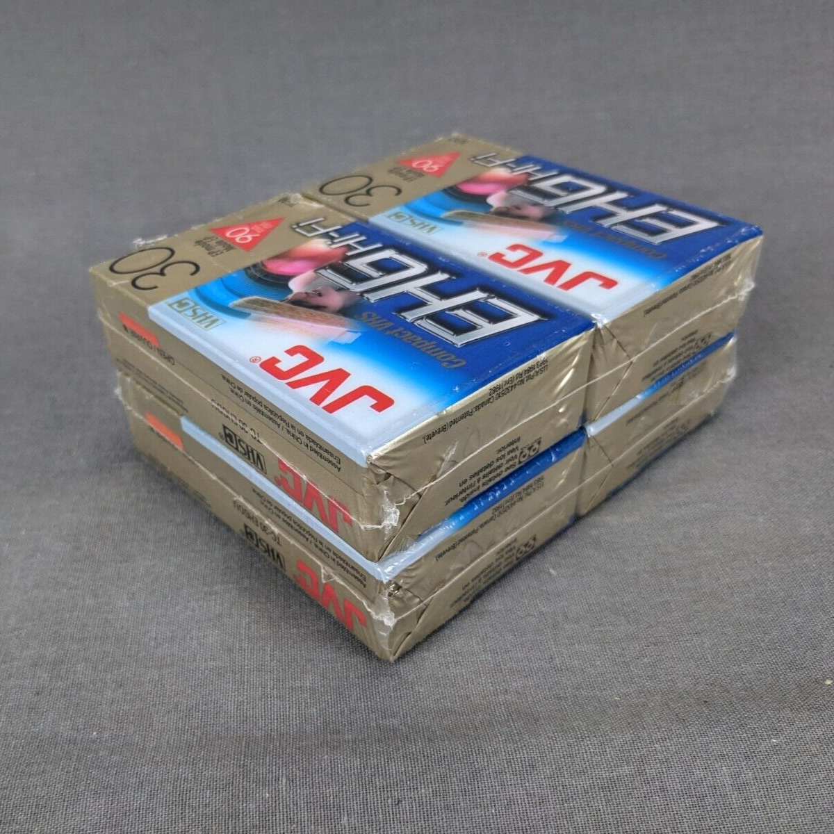 4 Pack JVC EHG TC30 HiFi Compact VHS C Tape New Sealed Lot X4 Camcorder Tapes & Discs