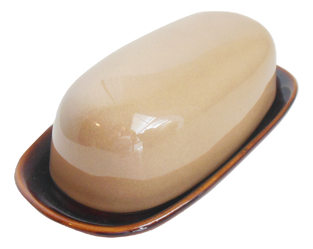 Sango Nova Brown Dishwasher and Microwave Safe Butter Dish Stoneware Number 4933