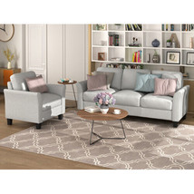 Living Room Furniture chair and 3-seat Sofa (Light Gray) - £552.12 GBP