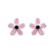 Petite 6mm Pink Summer Flower .925 Silver Stud Earrings - £9.88 GBP