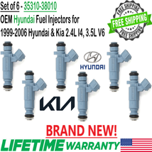 Genuine Hyundai Set of 6 New Fuel Injectors for 1999-2005 Hyundai Sonata 2.4L I4 - £180.42 GBP