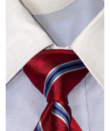 Brooks Brothers 346 Silk Striped  silk Tie Red Navy 58x3.75. Made in USA - $14.84