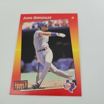 1992 Leaf Juan Gonzalez #112 Triple Play Texas Rangers Baseball Card - £1.00 GBP