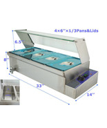 US Stock 110V 1500W 6in Tall 4-Pot Bain-Marie Buffet Food Warmer 1/3 Siz... - $5,630.97 MXN