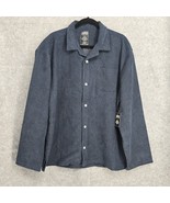 Super Massive Shirt Men&#39;s Extra-Large Navy-Blue Corduroy Button Up Long ... - $24.30