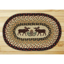 Earth Rugs Moose-Pinecone Printed Oval Swatch - $37.51