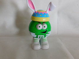M Ms Green Yellow Rabbit Ears Hat Dispenser 3 in Tall Green Eyes - $2.99