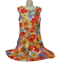 Danny and Nicole A Line Dress Size 10 Multicolor Floral Ruffles Zip Up - $33.49 CAD