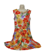 Danny and Nicole A Line Dress Size 10 Multicolor Floral Ruffles Zip Up - $33.28 CAD