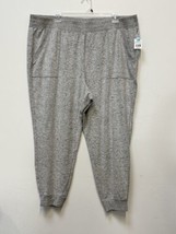 George Women&#39;s Ribbed Hacci Jogger Pants Plus Size 4X Light Gray NWT - $18.82