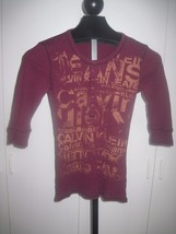 CALVIN KLEIN LADIES 3/4-SLEEVE WAFFLE-WEAVE PULLOVER SHIRT-S-GENTLY WORN... - $4.99