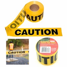 3&quot; X 100Ft Caution Tape Roll Yellow Barricade Hazard Weatherproof Safety... - $18.99