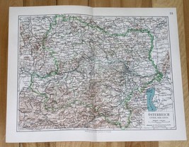 1905 Original Antique Map Of Lower Austria Unter Der Enns / Vienna Wien - £13.44 GBP
