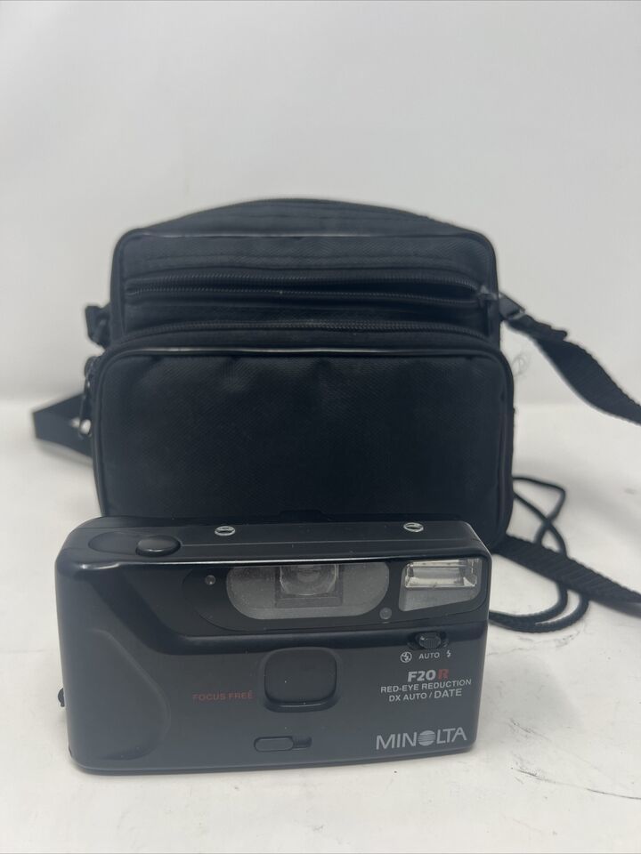 Minolta F20R Black Red-Eye Reduction Auto Focus 35mm Film Point & Shoot Camera - $14.25