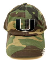 Um University Of Miami Hurricanes Camo 3D Logo Adjustable Curved Bill Hat Cap - £15.90 GBP