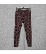 LuLaRoe Womans Leggings OS One Size 2-10 Black Brown Geometrc Pattern Ac... - $9.94