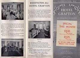 Hotel Grafton  Brochure Washington DC 1930&#39;s A Temperance Hotel  - £23.27 GBP