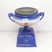 Ceramic Centrepiece Frog Vase in a Pedestal Urn Shape, Eastern Motif - £34.35 GBP