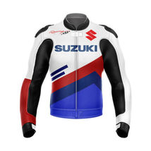 Suzuki motorcycle jacket motorbike jacket cowhide leather bikers raceing jacket - £116.38 GBP