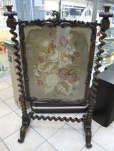 GEORGE III c1790 Rosewood Fire Screen 51&quot; x 32&quot; Original Needlepoint Sup... - £410.52 GBP