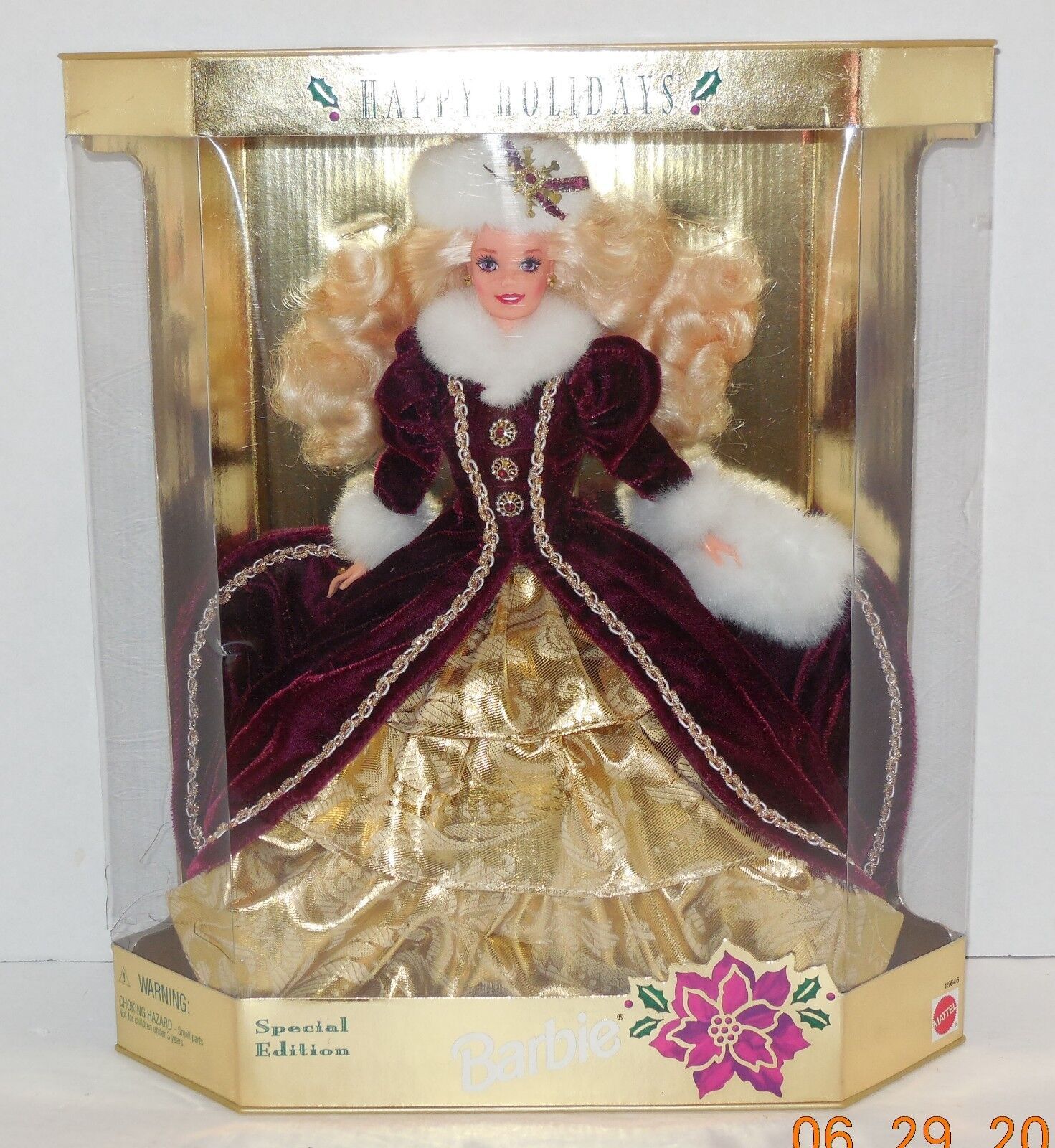 Primary image for 1996 Happy Holidays Barbie Doll Collectors Edition RARE HTF Mattel