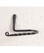 TWISTED WROUGHT IRON WALL TOILET TISSUE PAPER HOLDER Primitive Amish Bla... - £23.56 GBP