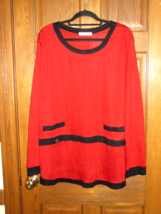 Rosegal Red Lightweight Sweater with Black Trim - Size 5X - $19.79