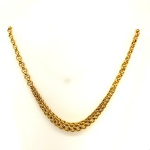 Vintage Gold Tone Signed 925 Itaor Italy Multi Strand Rolo Chain Link Necklace - £95.74 GBP