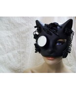 Black Steampunk Gato Mask Monocle Cat Futuristic Warrior Lioness Feline ... - €20,17 EUR