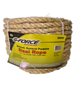 Natural Sisal Fiber Rope 3/8&quot; x 100ft   94lb Load Limit New Roll - $17.65 CAD