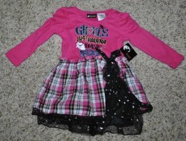 Girls Halloween Dress Ghouls Wanna Have Fun Black Pink Long Sleeve-size ... - £13.98 GBP