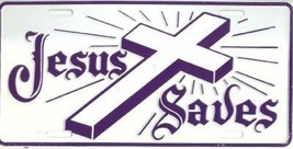 Jesus Saves (Cross) Christian Religious License Plate 6x12 by Dixie Seal... - £5.38 GBP