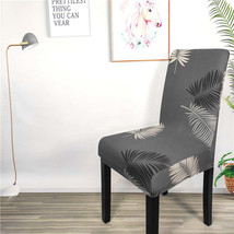 Home High Elastic Blue Flower Printed Chair Cover - $12.70