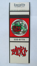 Zack&#39;s - Sausalito, California USA Restaurant 20 Strike Matchbook Cover CA  - £1.39 GBP