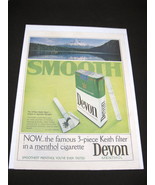 Vintage Devon Menthol 3-Piece Keith Filter Cigarettes Color Advertisement   - £10.20 GBP