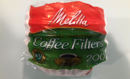 Melitta 8-12 Cup Basket Paper Coffee Filters White 200CT - $11.19