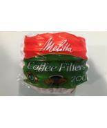 MELITTA 8-12 CUP BASKET PAPER COFFEE FILTERS WHITE 200CT - £8.76 GBP