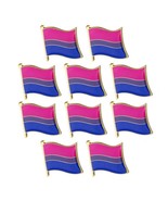 10 BISEXUAL PRIDE FLAG PINS 0.5&quot; Lape lPin Bi LGBTQ Gay Lesbian Tie Badg... - $242.42 MXN