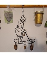 Wrought Iron Cow Bells Golf WIND CHIME Golfer - $30.83 CAD