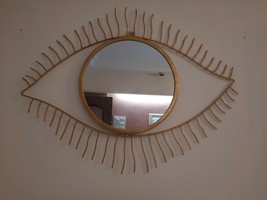 Handmade Eye Glitter Makeup Fancy Unique Christmas Gift Home Wall Deco Mirror - £218.34 GBP