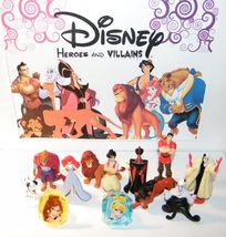 Disney Villains and Heroes Deluxe Figure Toy Set of 12 with 10 Figures + 2 Rings - £12.54 GBP