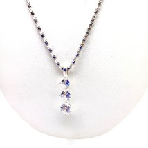 Fabulous Vintage Sparkle Pendant Necklace, Clear Chaton Crystals Graduat... - $37.74