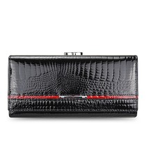  2022 Leather Women Wallets Alligator Long Hasp Zipper Wallet Ladies Clutch Bag  - £36.74 GBP