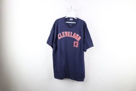 NOS Vintage Mens XL Asdrubal Cabrera Cleveland Indians Baseball T-Shirt #13 Blue - £23.32 GBP