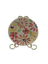 Pier 1 Flowers Hand Painted Earthenware Salad Dessert Plate 8&quot; - $12.86