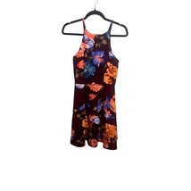 Y2K Floral Dress Sleeveless Tiered Ruffle Size 3 Juniors High Neck Halte... - $656.79 MXN